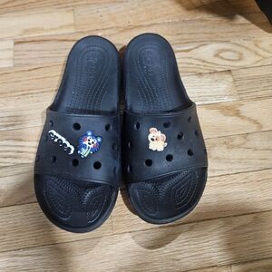 Man Crocs Black Slide Sandals Size 11